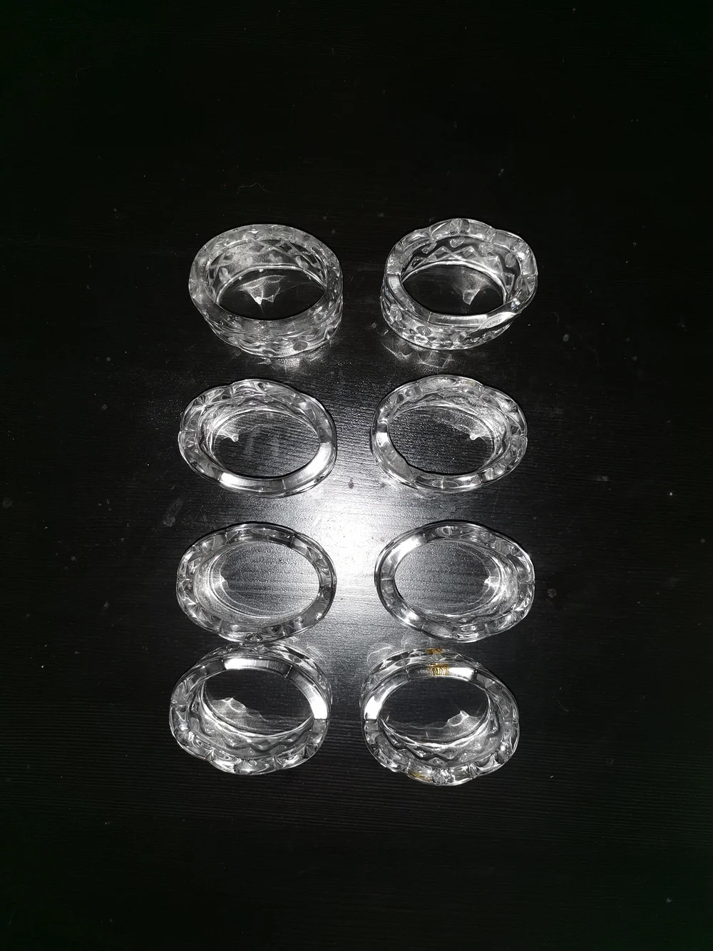 Vintage Gorham Full-Lead Crystal Napkin Rings West Germany Set of 8